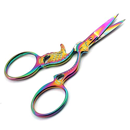 PRECISE CANADA: Set of 2 Multi Titanium Color Rainbow Sewing Craft Embroidery Scissors 3.5