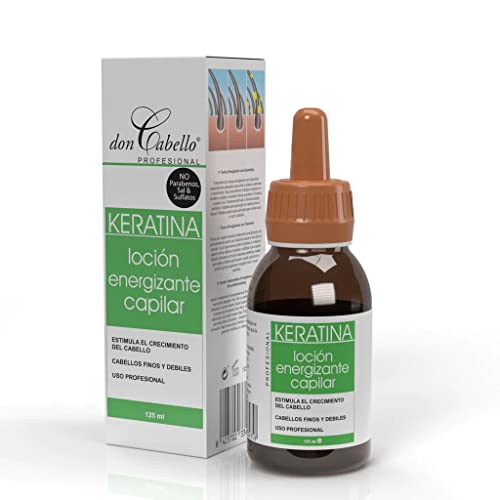 Don Cabello Loción Regenerador capilar – Tónico crecimiento del cabello – Loción capilar crece pelo energizante y revitalizante con Keratina, Hidrata, Nutre, Protege – sin parabenos - 125 ml