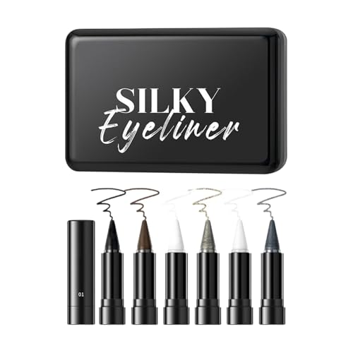 Lápiz De Ojos,Lápiz Impermeable - 6 Colores Mate Impermeable Con Brillos Maquillaje Mujer para Fiestas y Eventos Estilo Moderno y Seguro