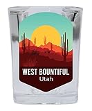 R and R Imports West Bountiful Utah Souvenir 2 Ounce Square Shot Glass Desert Design