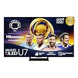 Hisense 55' Class U7 Mini-LED ULED 4K UHD Google Smart TV (55U75QG, 2025 Model) - QLED, Native 165Hz, VRR 288, Up to 3000 Nits, HDR10+, Dolby Vision IQ · Atmos, IMAX Enhanced, 2.1.2 Ch Surround