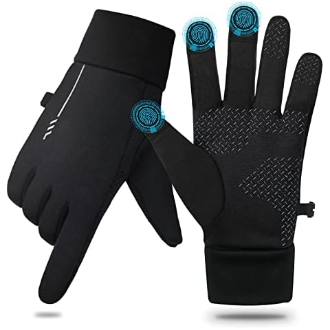 MixcMax Winter Gloves Men Women Touch Screen Running Gloves Water Resistant Cold Weather Warm Liner Gloves for Driving Running Cycling Walking (L) Cover