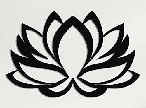 DEKADRON Metal Wall Art - Lotus Flower - Metal Wall Decor Home Office Decoration Yoga Studio Décor, (18