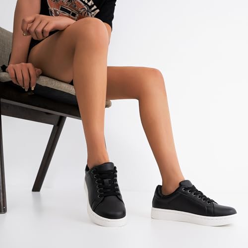 Image of Vepose Women's Lace-Up Walking Sneakers, Casual Low Top Shoes 8003