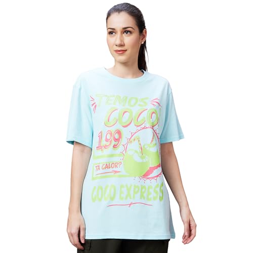 Image of Globus Women Pink Boxy Fit Typography Cotton T-Shirt-3639407001
