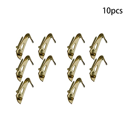 Image of Picture Hangers 1mm Thick Picture Hooks with Nails Professional Picture Hanging Kit, for Office Pictures Clock House Decoration Wall Mounting Brass Tone 10pcs