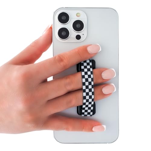 Image of LOVEHANDLE Original Universal Phone Grip - Black and White Checkered