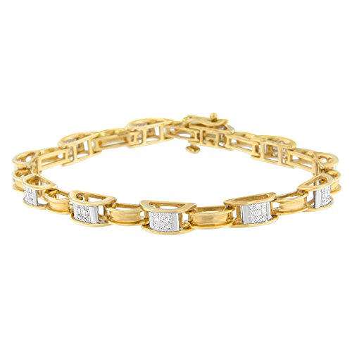 Original Classics 14K Yellow Gold Princess Cut Diamond Chain Link Bracelet (1.00 cttw, H-I Color, SI1-SI2 Clarity)