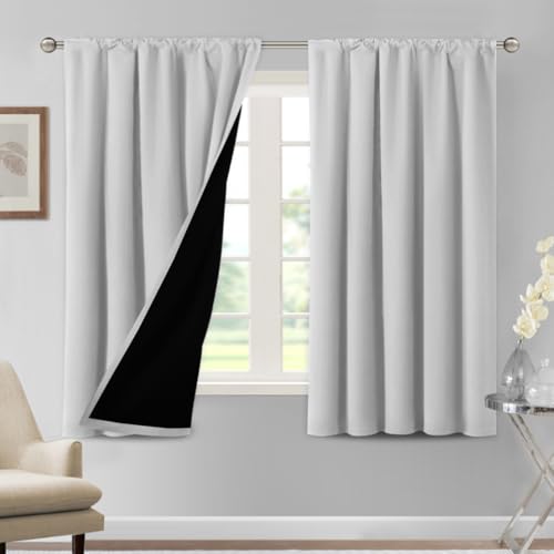 H.VERSAILTEX 100% Blackout Curtains for Bedroom 52" W x 63" L, Burgundy