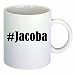 Reifen-Markt Taza para café #Jacoba Hashtag Raute Cerámica Altura 9.5 cm diámetro de 8 cm de Blanco