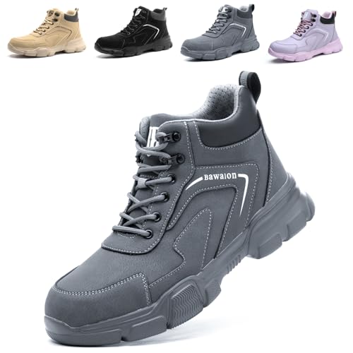 Botas de Seguridad para Hombre Mujer Impermeable Ligeras Zapatos de Seguridad con Punta de Acero Antideslizante Botas de Trabajo Azul grisáceo 43 EU Botas de Seguridad para Hombre Mujer Impermeable Ligeras Zapatos de Seguridad con Punta de Acero Antideslizante Botas de Trabajo Azul grisáceo 43 EU