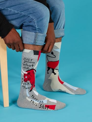 Just Gonna What The F*ck My Way Through This Sh*te | Men's Crew Socks | Blue Q4
