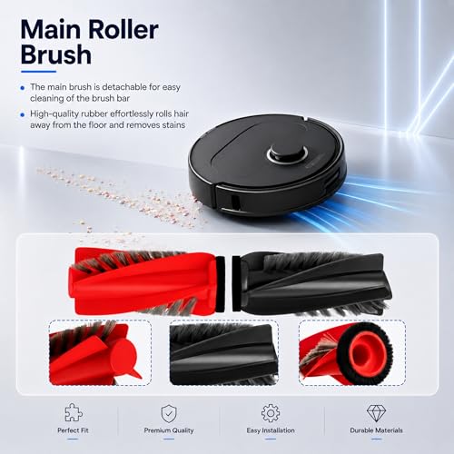 Image of Qrevo S5V Replacement Parts for Roborock Qrevo Curv(S5X) /Qrevo Edge(S5A) | 1 Set Main Brush 4 Side Brush 4 Filters 6 Dust Bags 6 Mop Pads