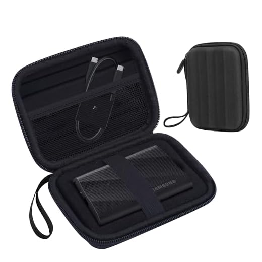 HESPLUS Capa rígida de transporte para Samsung T9 / T7 Shield / T7 / T7 Touch SSD portátil 500GB 1TB 2TB USB 3.2 Unidades externas de estado sólido, EVA rígido, à prova de choque, bolsa de