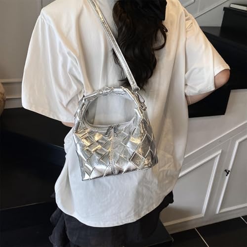 Small Woven Shoulder Crossbody Bags for Women Hobo Handbag Cute MINI Tote Purses with Adjustable Strap3