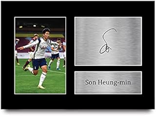 HWC Trading Son Heung-Min Gift Signed A4 Printed Autograph Tottenham Hotspurs Gifts Photo Display