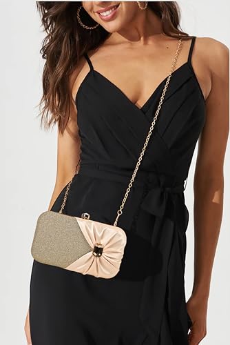 Image of ADISA Studded formal party clutch with gold chain for women and girls (CL107)