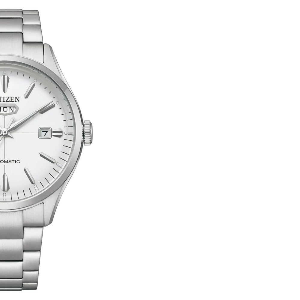Citizen Reloj automático de Acero Inoxidable con Esfera Blanca NH8391-51A para Hombre, Plateado, Pulsera