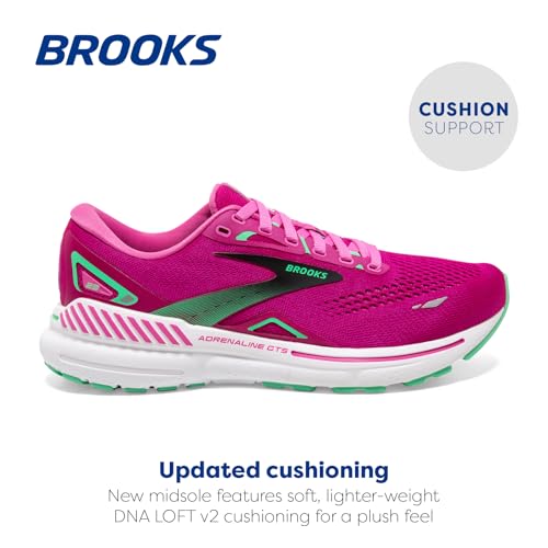 Brooks Brooks Women’s Adrenaline GTS 23 Supportive Running Shoe - Pink/Festival Fuchsia/Black - 10 Medium