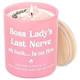 IDELTIME Boss Gifts for Women, Funny Boss Lady Candle 10Oz, Boss Lady Gifts for Women Manager Leader on Birthday Retirement Promotion, Best Gag Gift for Bosses Female, Handmade Soy Wax Scented Candles