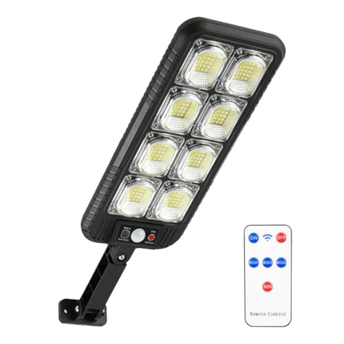 Lámparas solares de calle LED para exteriores, luz solar mejorada, lámpara de inducción con control remoto, sensor de movimiento, foco de seguridad para jardines y caminos