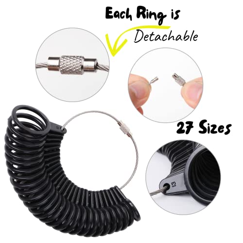 Mr. Pen- Ring Sizer Measuring Tool Set, Ring Sizer Guage & Plastic Ring Mandrel With 1 Polishing Cloth, Ring Sizer, Ring Measure For Fingers, Ring Sizing Kit, Ring Finger Sizer, Ring Sizer Tool. #TOP2