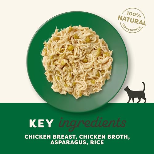 Applaws Premium Natural Katzenfutter Nass, Huhn mit Spargel in Brühe 70 g Portionsbeutel (12x70g)