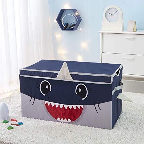 Heritage Kids Poly Canvas Collapsible Toy Storage Trunk, 28" W, Shark