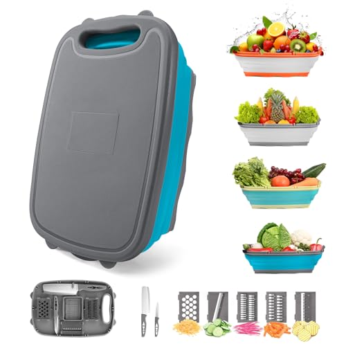 Gintan Camping Cutting Board, 9-in-1 Collapsible Chopping Board w...