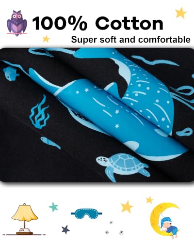 Image of DAUGHTER QUEEN Boys Pajamas 4 Pieces Long Set 100% Cotton Sleepwear Size 18 Months-12 Years