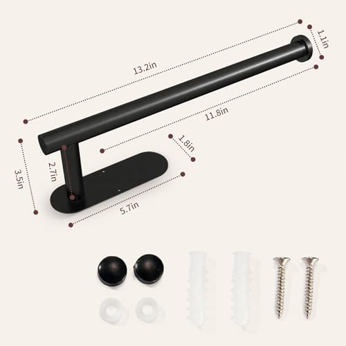 DEKAVA Paper Towel Holder Under Cabinet Wall Mount for Kitchen Paper Towel, Self-Adhesive Paper Towel Bar, Paper Towel Rack, SUS304 Stainless Steel 13 inch - 2