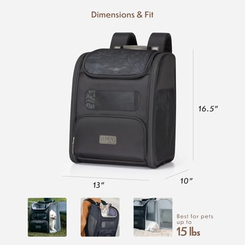 Image of Traveler's Choice Argo Tails of The Trail Pet Backpack Carrier, Black