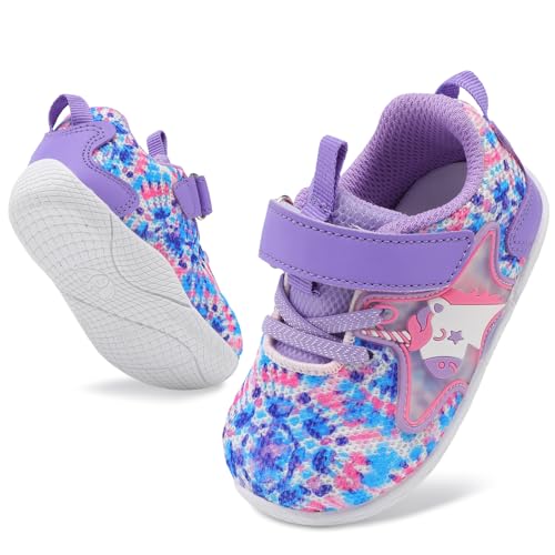 Xihalook Baby Boy Girl Shoes Breathable Walking Shoes Non-Slip Sneakers Infant First Walkers Purple Dye thumb #6