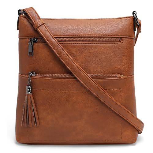 Vegan Leather Crossbody Bags for Women, Crossbody Purse with Tass...