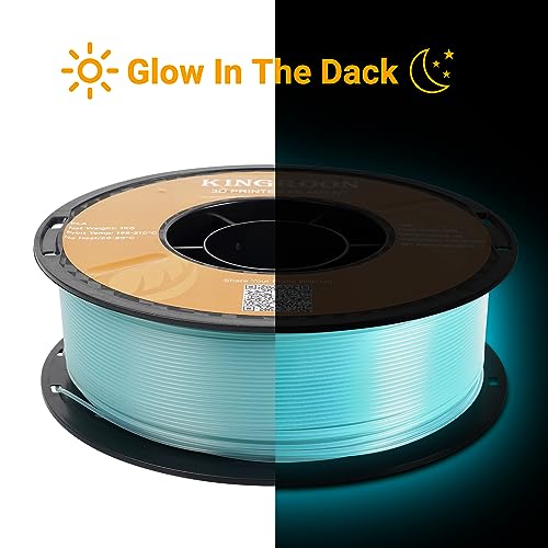 Image of Kingroon Glow in Dark 1.75mm PLA Filament, Fit Most FDM 3D Printers, Dimensional Accuracy + /- 0.03 mm, 1kg Spool(2.2lbs), Luminous PLA 3D Printer Filament - Sky Blue