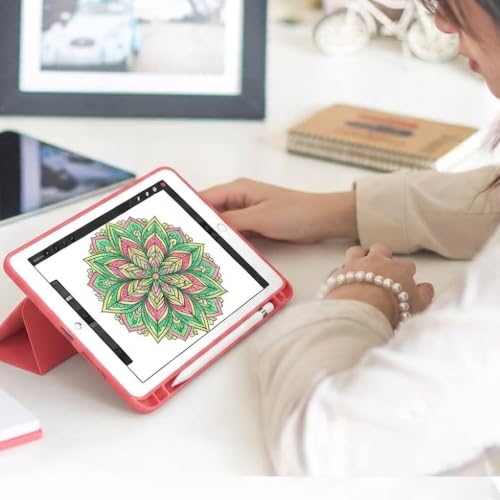 Image of MOCA Compatible Smart Flip Cover Case for iPad 9.7 inch 2017 2018 iPad 5th 6th Generation A1893 A1954 A1822 A1823 Smart Case Cover (Water Melon, iPad 9.7 inch 2017 /2018 Launched)