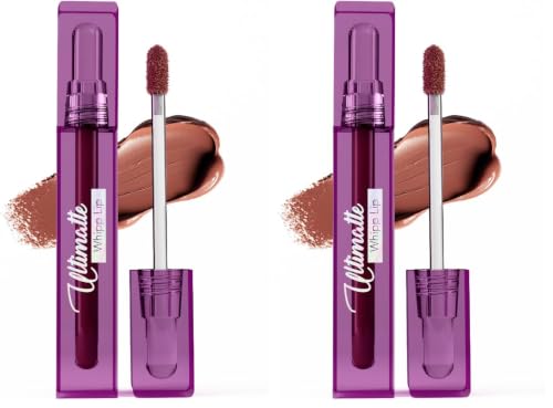 Image of Blue Heaven Ultimatte Whipp Lip Liquid Lipstick Waterproof Infused with Cocoa Butter & Rosehip Oil | Hydrating | Airy Mousse Texture | Soft Matte Finish | Intensely Pigmented | Velvet Brown | 3 ML