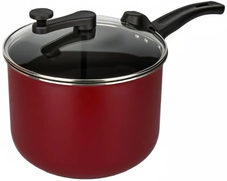 Utensílio de preparo de pipoca em alumínio polido 4,5L, banho maria para pudim, preparo doces e vapor para legumes para diversas refeições domésticas (Cereja)