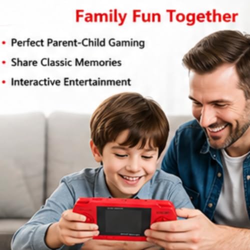Image of TMG Handheld Game Light 3000- 8 Bit Video Game Console for Kids Boys with Free 2 Games Cassette,Christmas and Birthday Gifts. (Red)