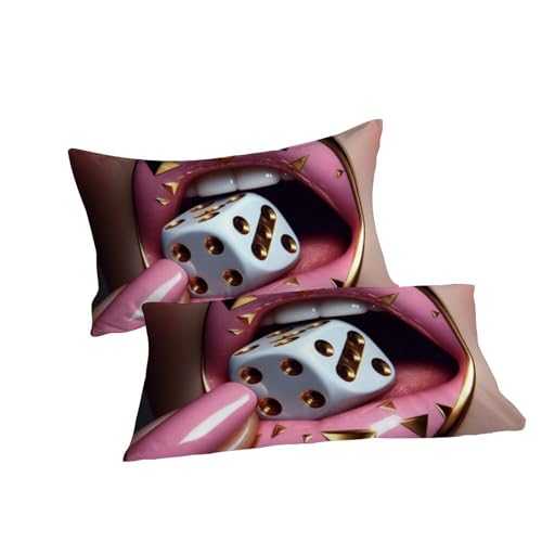 Housse de couette double et taies d'oreiller microfibre rose - 7