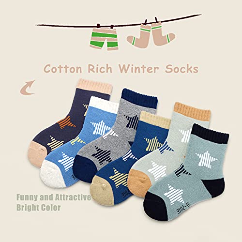 Boys Winter Socks Kids Warm Crew Socks Thermal Terry Socks for Boys 6 Pack2