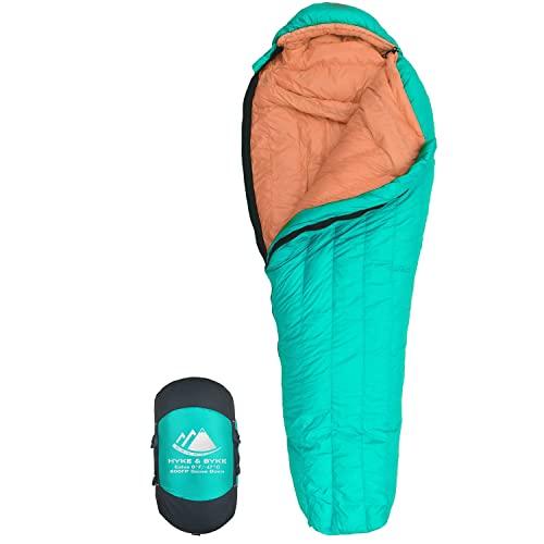 Hyke & Byke Eolus 0 F Hiking & Backpacking Sleeping Bag - 4 Season, 800FP...