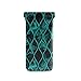 susiyo Teal and Black Textures Glasses Case Portable Microfiber PU Leather Soft Sunglasses Bag Eyeglasses Pouch Holder Squeeze Top for Women Men