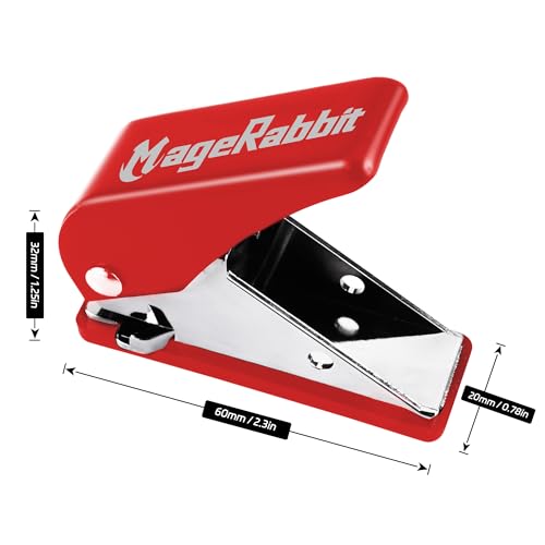 MageRabbit Dart Flight Hole Punch Tool, Dart Flight Hole Punch with 100 Metal O Rings, Dart Accessories Puncher for PET Flights,Dart Flight Punch Tool (Red)