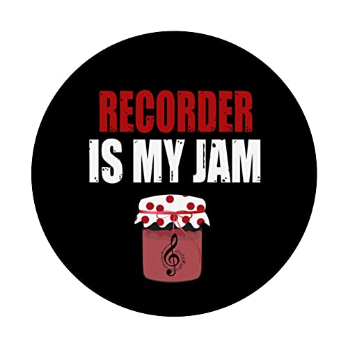 Design amusant pour amateur de flûte avec l'inscription « Recorder Is My Jam» PopSockets PopGrip Interchangeable – vue 3