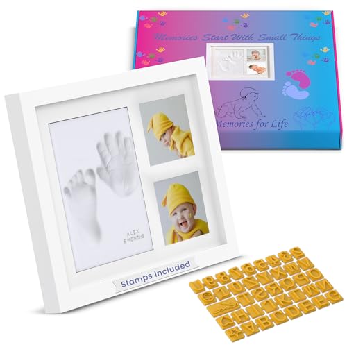 Baby Hand and Footprint Kit/New Mom Gifts/Gender Reveal Gifts/Baby Keepsake Box/Baby Shower Gifts/Clay paw print kit/Dog Paw Print Kit//baby picture frame/new baby gift/new born baby boys gift