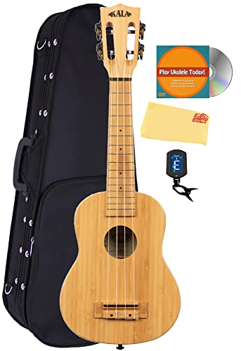 Kala KA-BMB-S バンブー ソプラノ ウクレレ バンドル ハードケース チューナー Austin Bazaar 解説DVD 研磨布付き