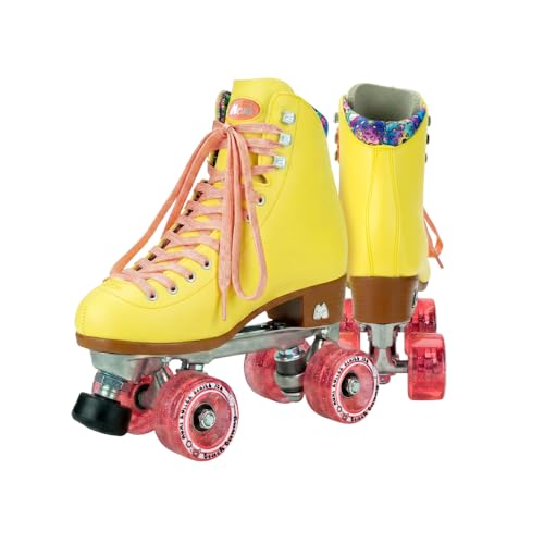 Moxi Beach Bunny Roller Skates for Women - Colorful Precision-Fit Skate with High-Rebound Wheels Moisture-Wicking Lining & Padding Roller Skates Strawberry Lemonade - 7