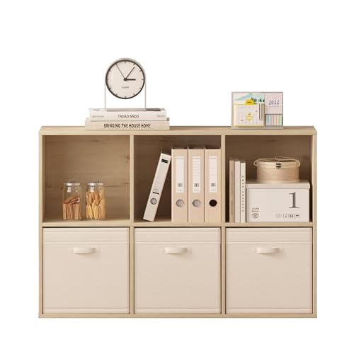 Jpiziso Bibliothèque Meuble de Rangement 6 Cubes, Étagère à Casiers en Bois avec Panneau Arrière, Bibliotheque Cubique, Armoire de Rangement Moderne...