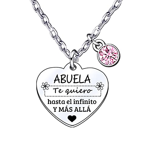 LUODAN Collares Grabada Joyas para Abuela - Regalos para Cumpleaños, Navidad, Aniversario y Día de la Madre